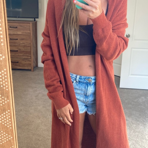 Free people beach, rust cardigan - Picture 5 of 7